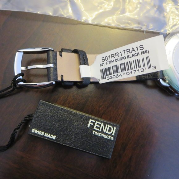 Fendi Selleria Black Leather Strap Swiss Quartz Watch 36mm S01RR17RA1S main image 4